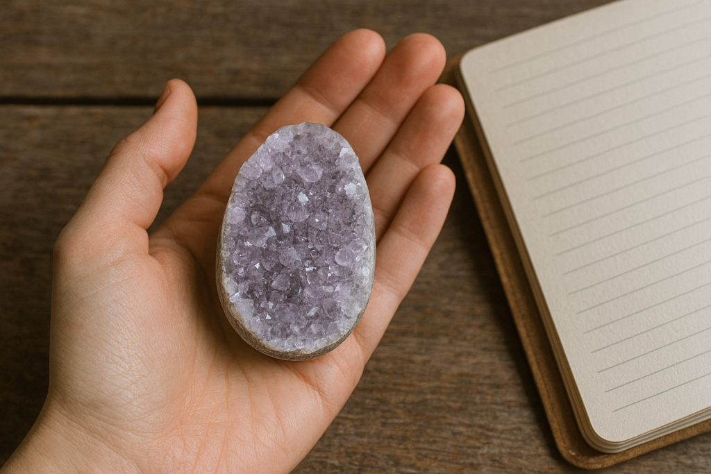 Lepidolite crystal for emotional sleep balance