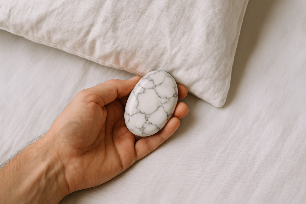 Howlite crystal for relaxing overthinking