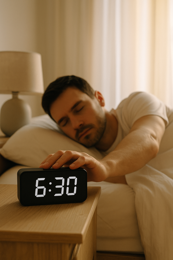 Waking up at the same time every day to support deep sleep