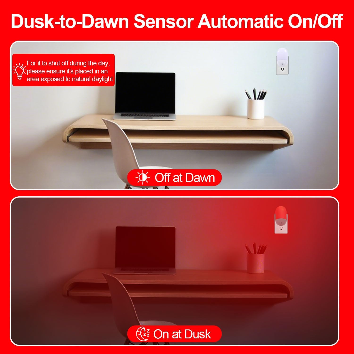 Finezeal 670nm 3-pack red night light value deal on Amazon