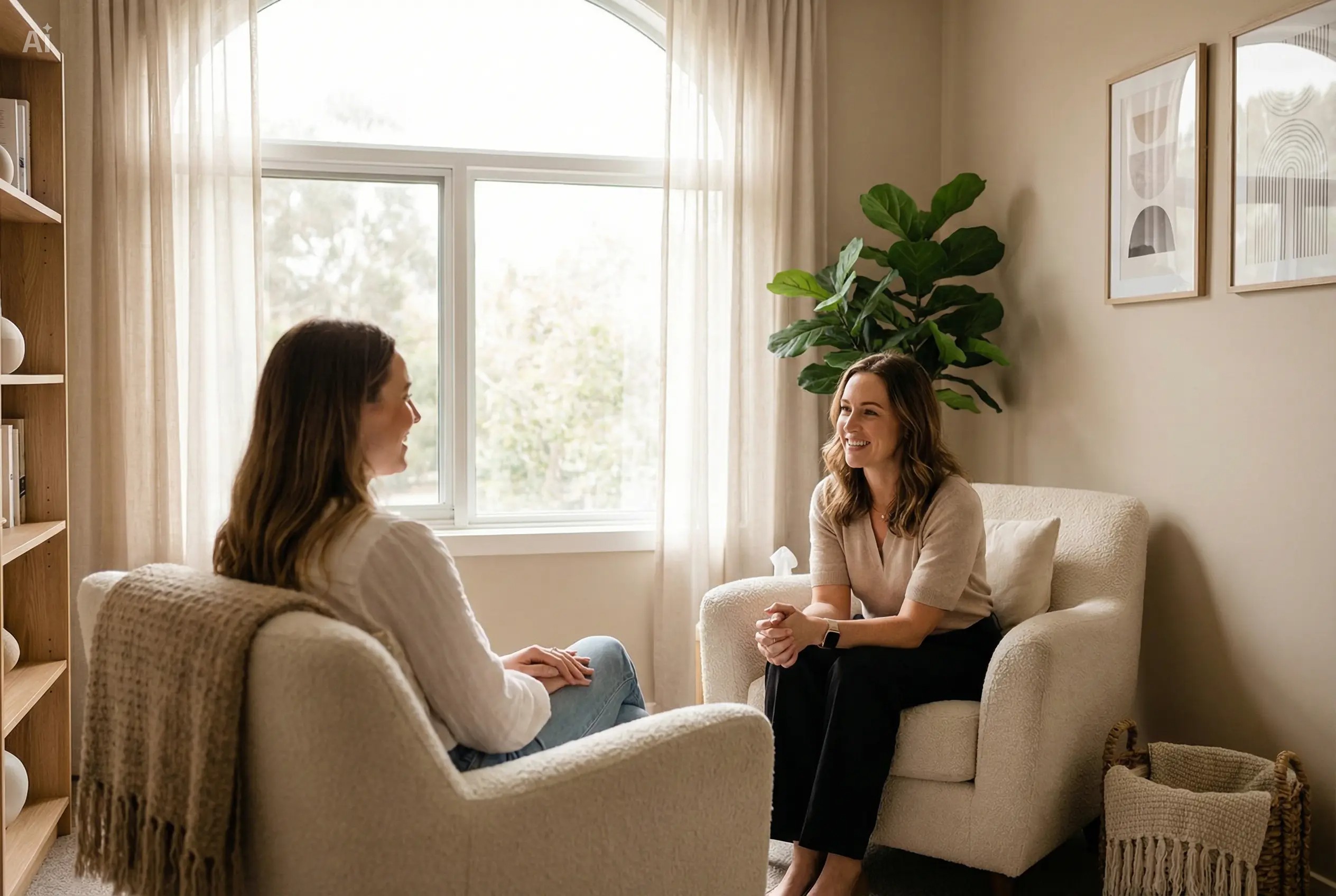 A person speaking with a sleep therapist about CBT-I treatment for chronic night waking