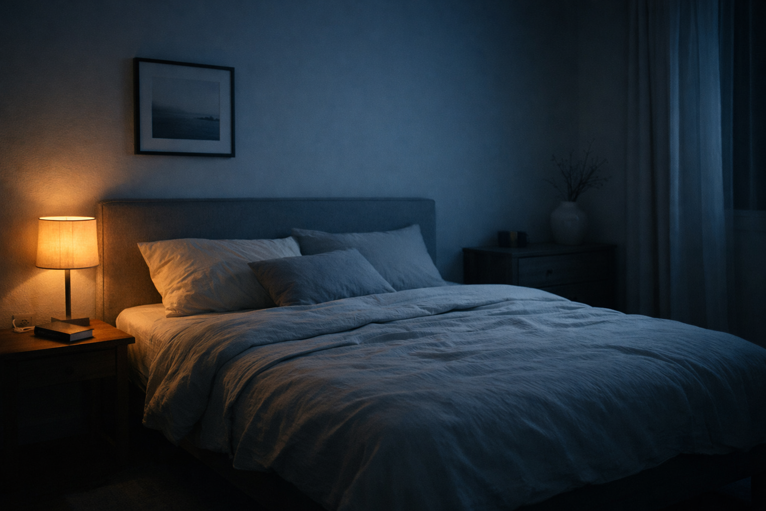 Calm bedroom environment to help stop waking up after 4 hours of sleep